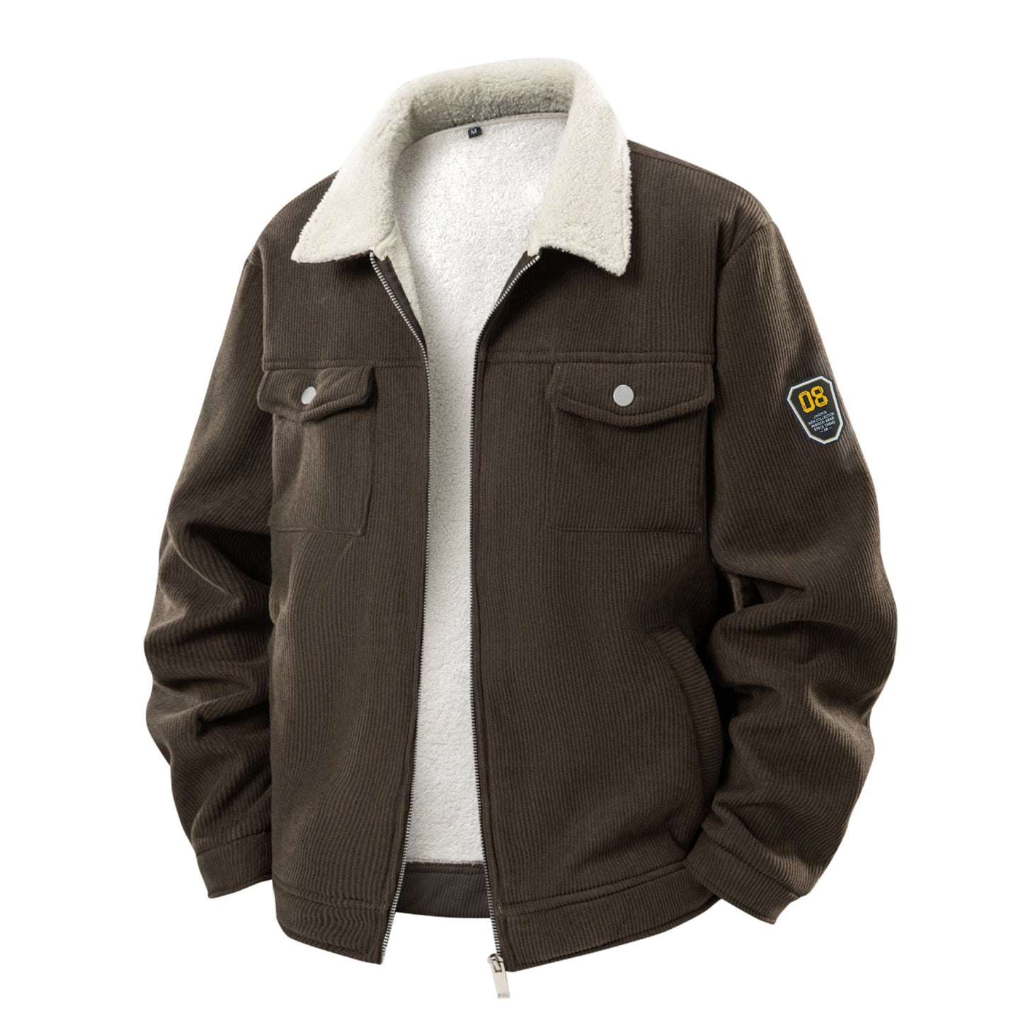 Herren Cordjacke Warm mit Fleece-Innenfutter Robust Männerjacke