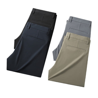 Herren Business-Hose Slim Fit Elastisch Grau