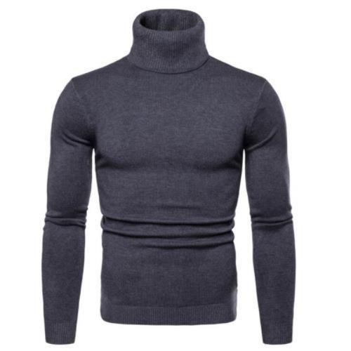 Herren Rollkragenpullover Merinowolle Weich Warm
