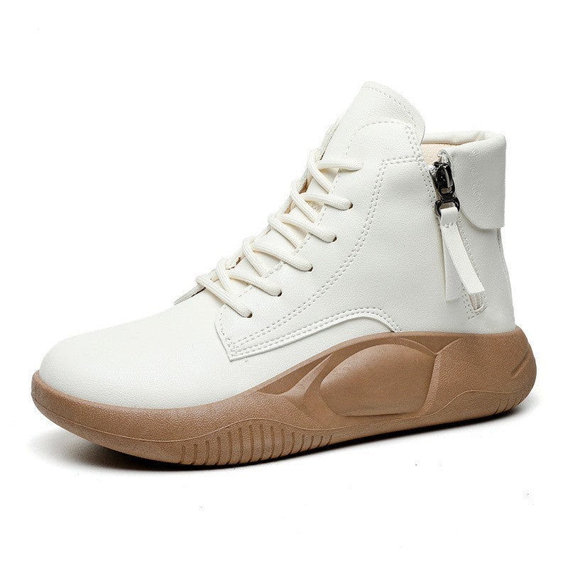 Damen Sneaker High-Top Modisch Reißverschluss Schwarz - BerlinGlamour