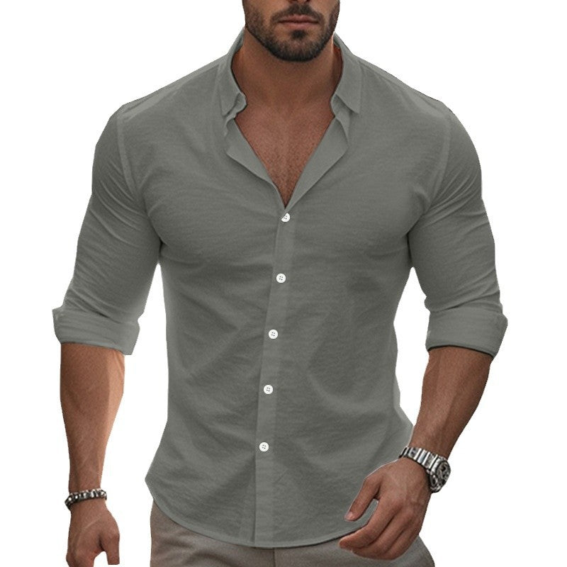 Herren Langarmshirt Modern Slim Fit Elegant