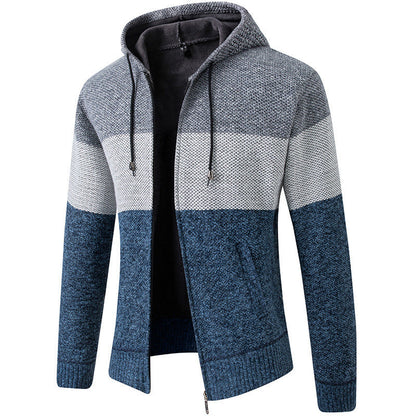 Herren Strickjacke Modern mit hohem Kragen und Taschen