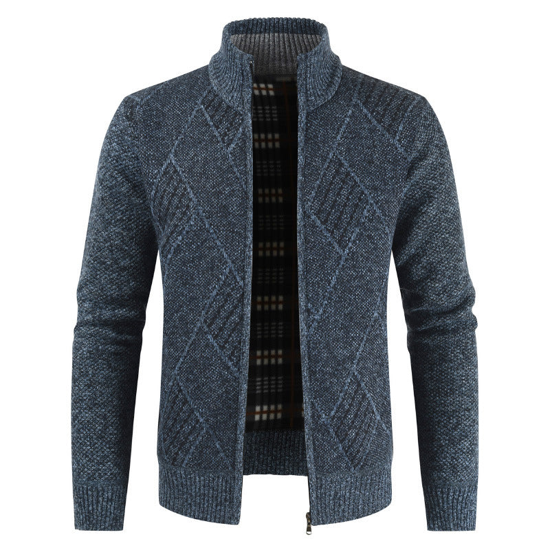 Herren Strickjacke Modern Reißverschluss Muster