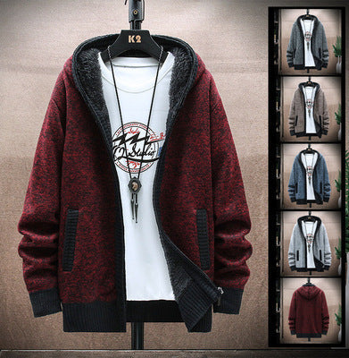Herren Strickjacke Asymmetrisch Reißverschluss Taschen Modern
