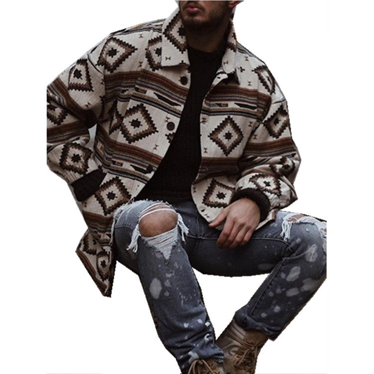 Herren Steppjacke mit geometrischem Muster Modern