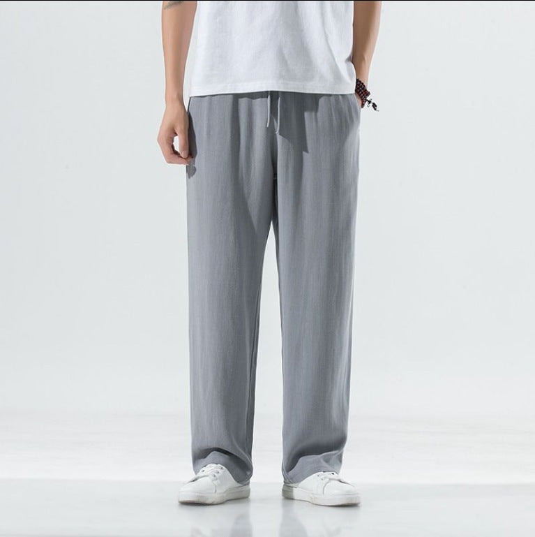 Herren Leinenhose Bequem Elastisch Mit Seitentaschen