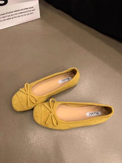 Damen Ballerinas Elegant Schimmer Effekt Schleife