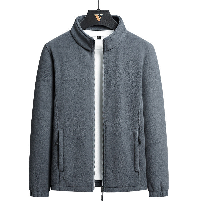 Herren Fleecejacke Warm Hochkragen mit Taschen