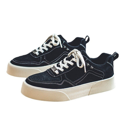 Damen Sneaker Sportlich Velours Leder Schuhe