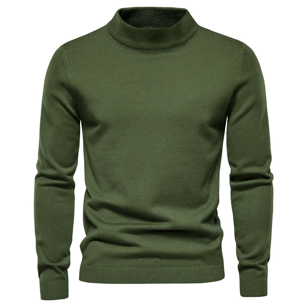 Herren Rollkragenpullover aus Merinowolle Elegent Schwarz
