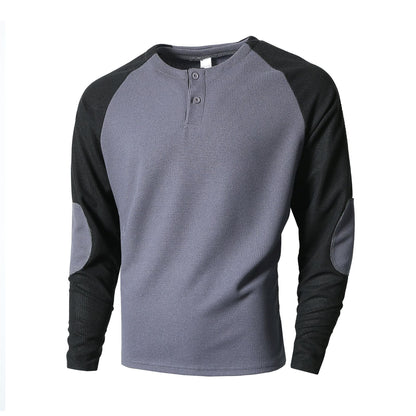 Herren Langarmshirt Modern mit Kontrastfarben und Raffung