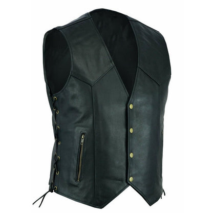 Herren elegante Lederweste mit seitlichen Taschen und praktischen Verschluss BerlinGlamour