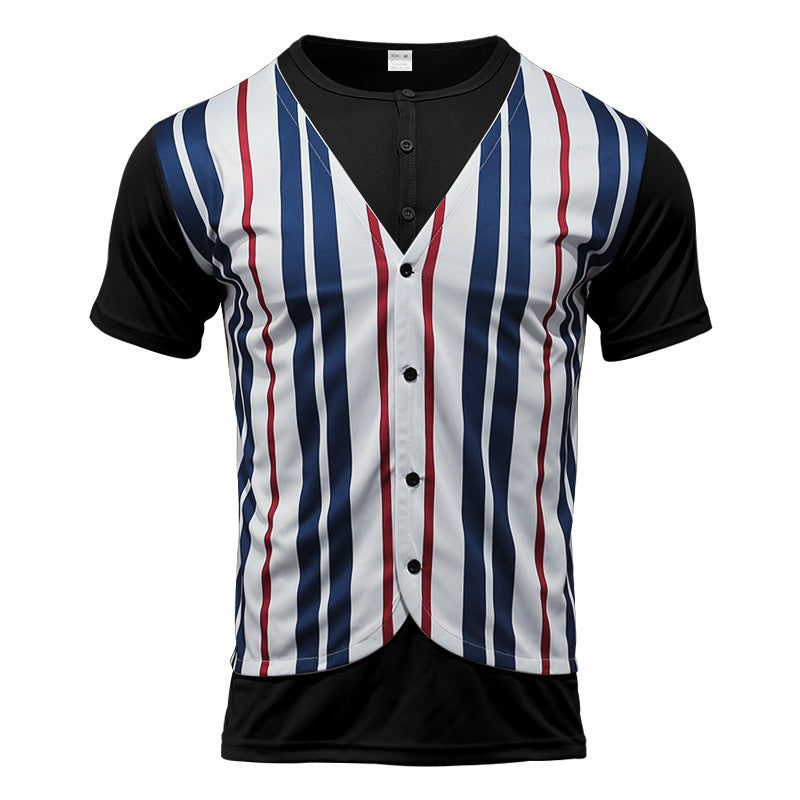 Herren Hemd Kurzarm Streifenmuster Modern Berlin Style