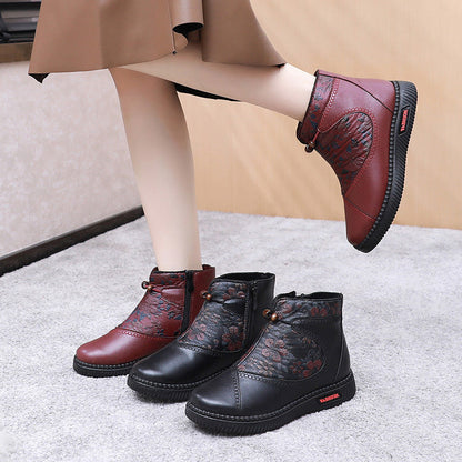 Damen Stiefel Ankle Boots Schnürverschluss Elegant Floral