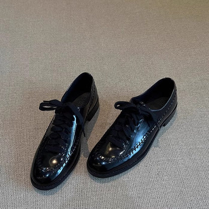 Damen Schnürschuhe Lederschuhe Modisch Elegante Stile