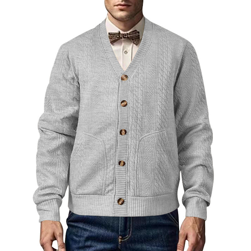 Herren Strickjacke Strukturiert Mit Taschen Modern - BerlinGlamour