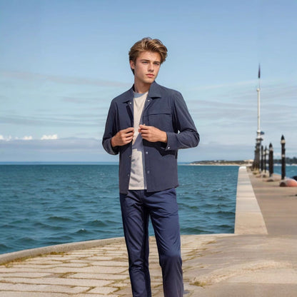 Herren Freizeitjacke Leicht Praktisch mit Taschen - BerlinGlamour
