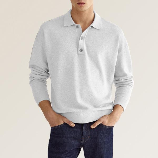 Herren Pullover Weit Schnitt Knopfleiste Modern