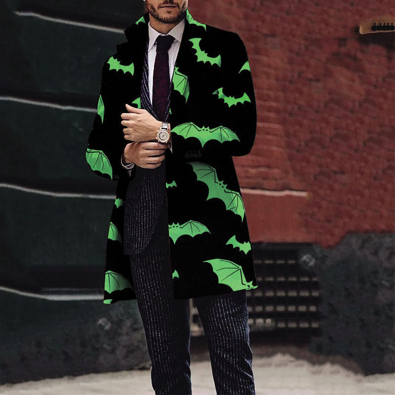 Herren Trenchcoat Halloween Motiv Klassisch Elegant