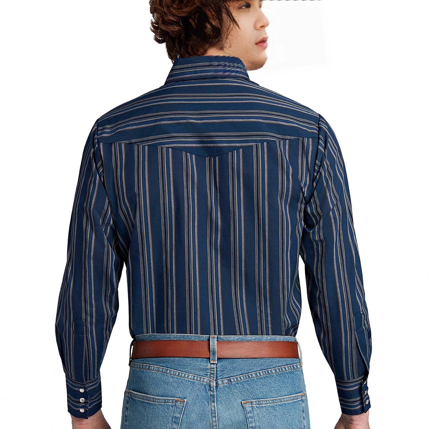 Herren Westernhemd Modern Cowboyshemd Grau