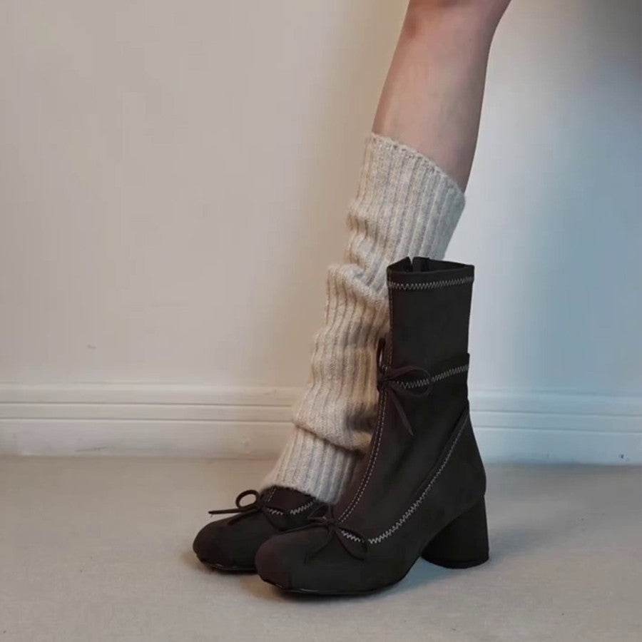 Damenstiefel Elegante Blockabsatz Stiefel Mit Reißverschluss Damenmode - BerlinGlamour