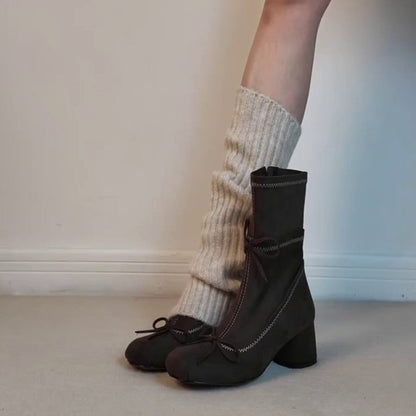 Damenstiefel Elegante Blockabsatz Stiefel Mit Reißverschluss Damenmode - BerlinGlamour