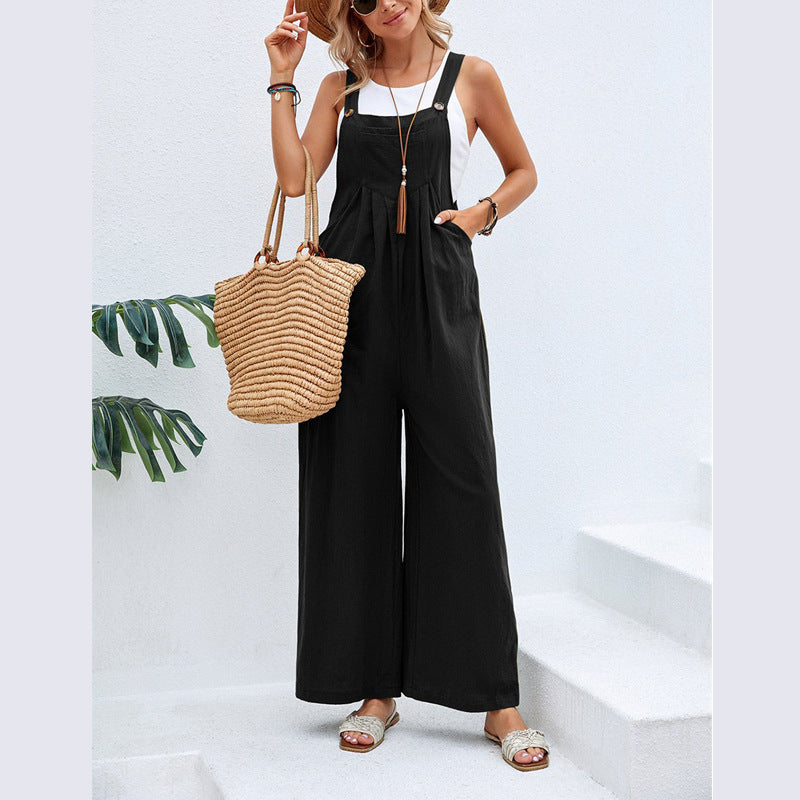 Damen Latzhose Weite Bequem Verstellbar Elegant