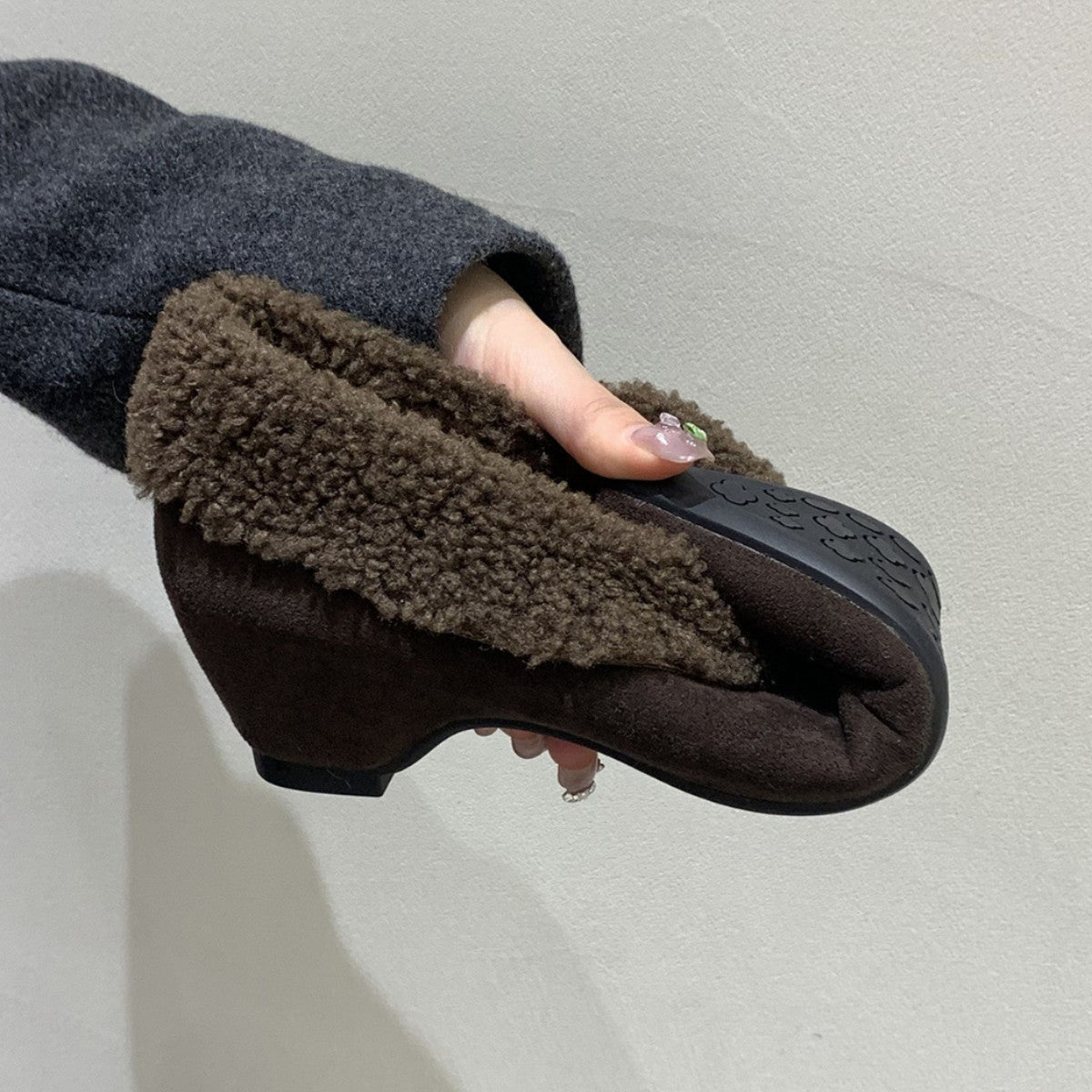 Damen Stiefeletten Kunstfell Kragen Elegante Winterstiefel