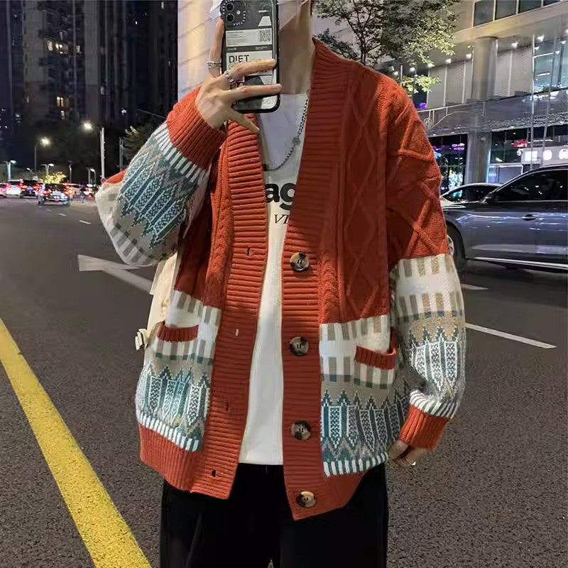 Herren Strickjacke Modern Mit Taschen Großstadt Chic