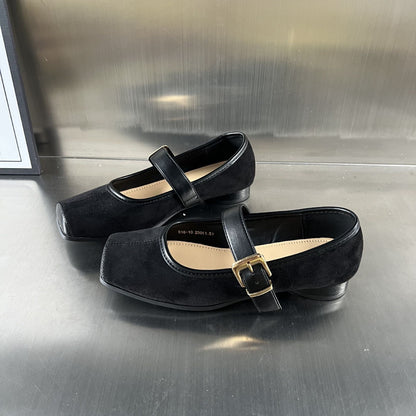 Damen Slipper Elegante Velour Moderne Riemen
