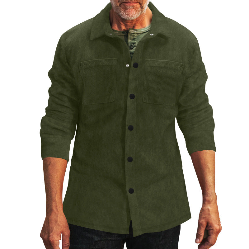 Herren Cordjacke Modern mit Brusttaschen Braun