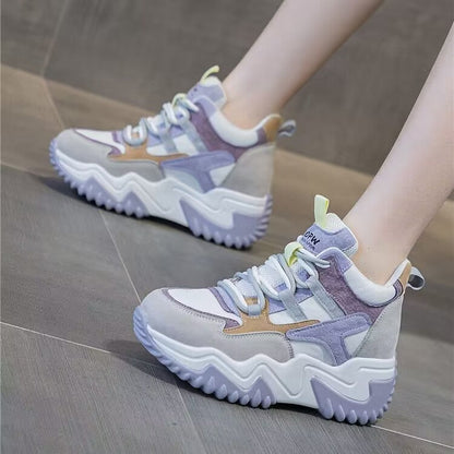 Damen Sneaker Chunky Bequem Atmungsaktiv Laufschuhe