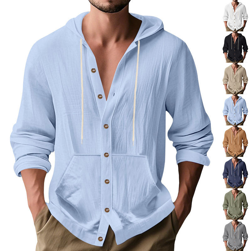 Herren Kapuzenpullover Mit Knöpfen und Taschen Modern - BerlinGlamour
