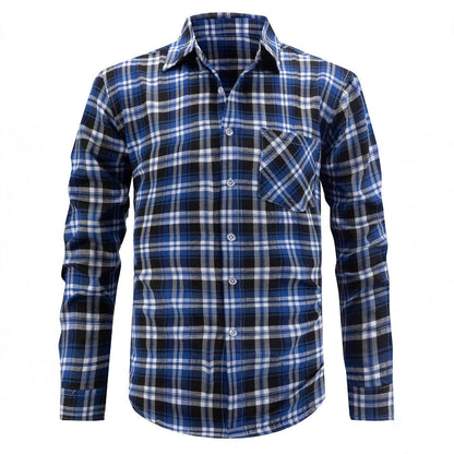 Herren Flanellhemd Karomuster Modern Lässig