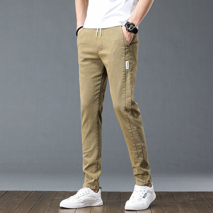 Herrenhose Bequem Baumwolle mit verstellbarem Bund und Taschen