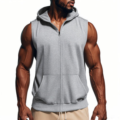 Herren Sportjacke Ärmellos Reißverschluss Funktionsshirt