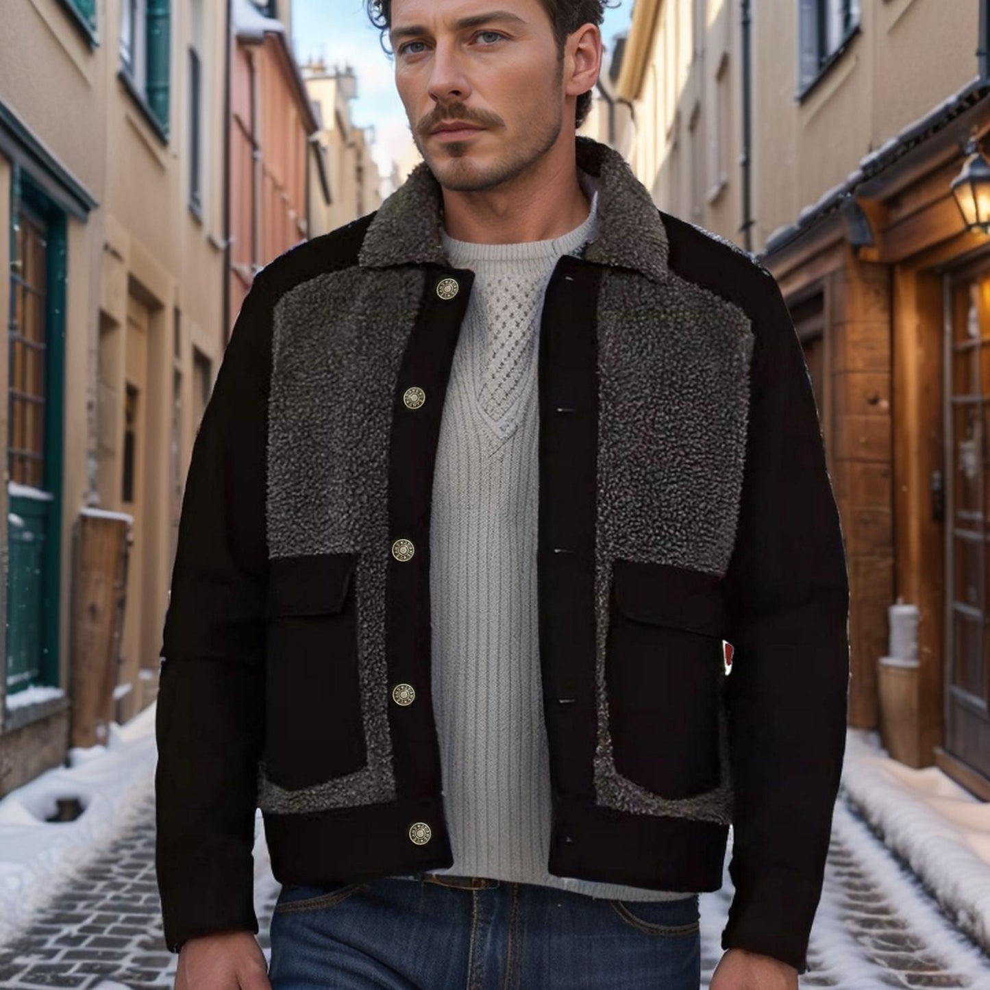 Herren Fleecejacke Modisch Warm Mit Futter - BerlinGlamour