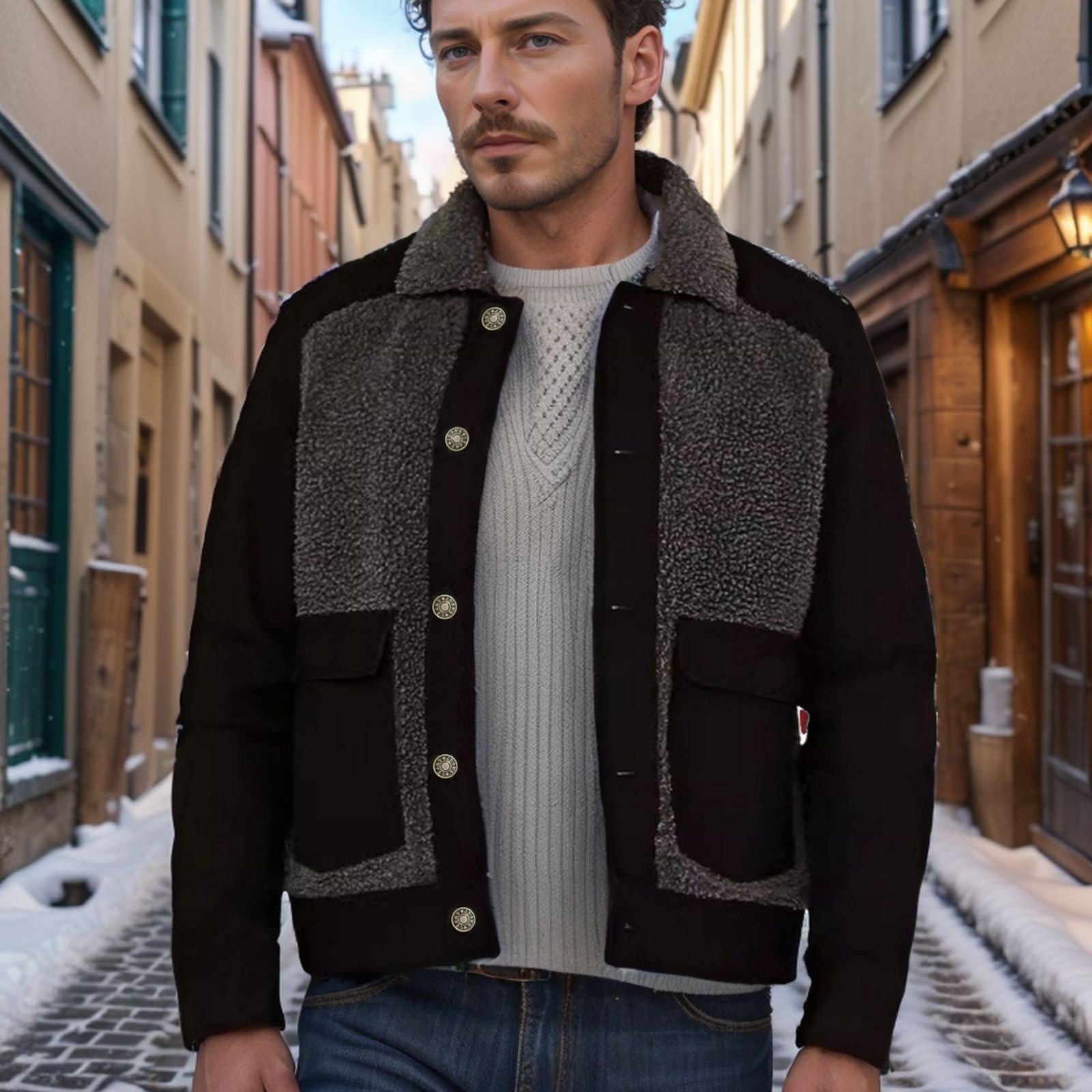 Herren Fleecejacke Modisch Warm Mit Futter - BerlinGlamour