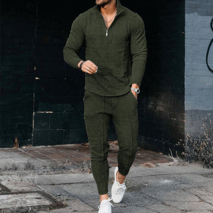 Herren Sportset Modern mit Reißverschluss und Muster