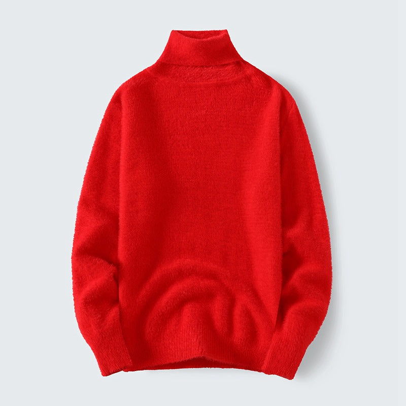 Herren Rollkragenpullover Weich Warm Strick