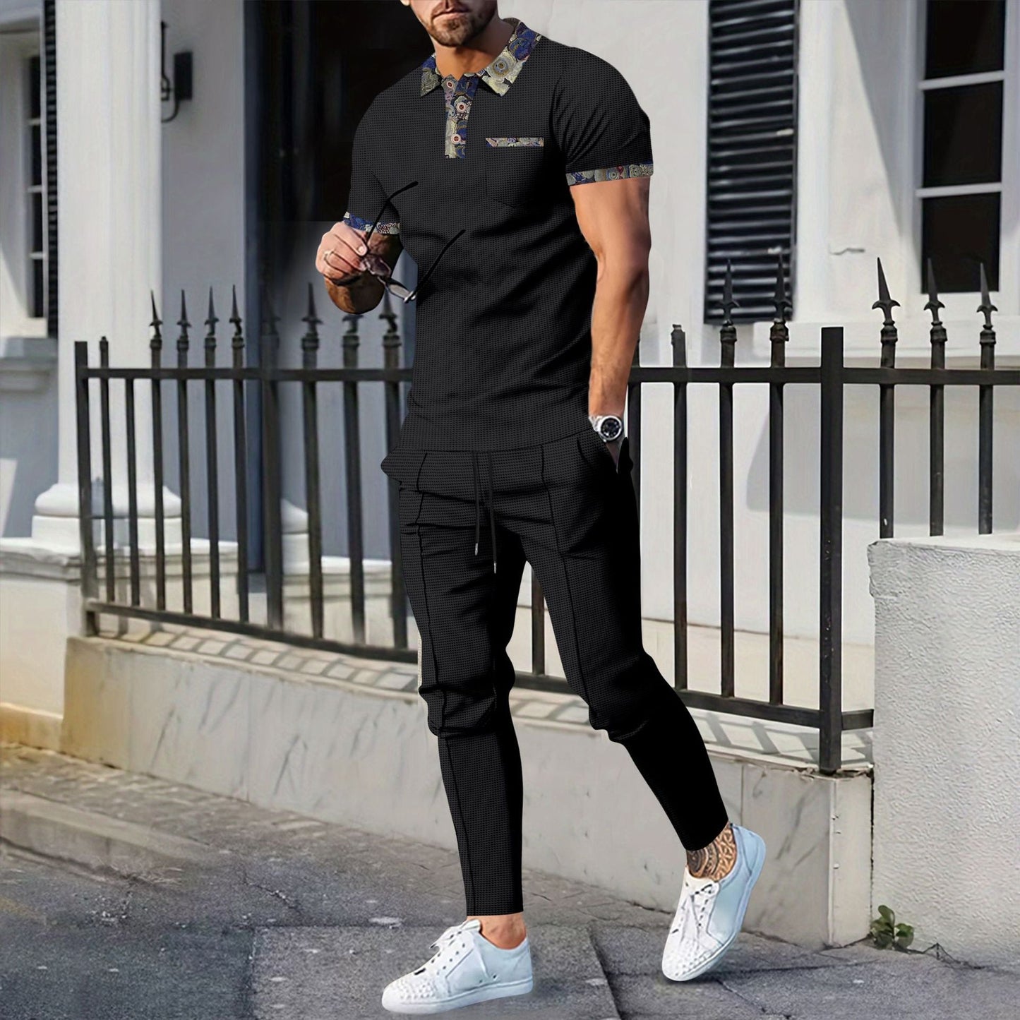 Herren Freizeitanzug Modern Stylischer Kragen Praktisch