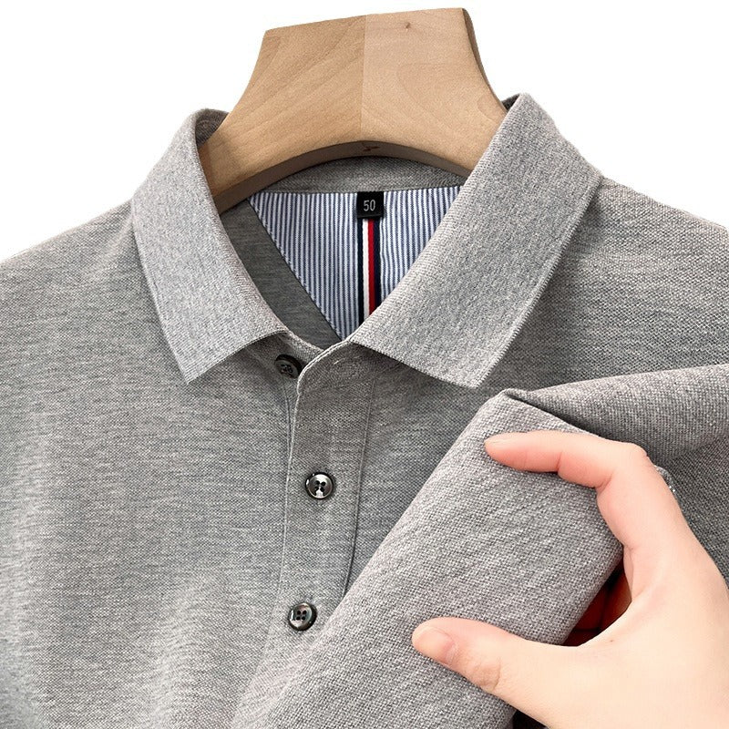 Herren Polohemd Kurzarm Elegantes Piqué-Hemd Mit Knöpfen