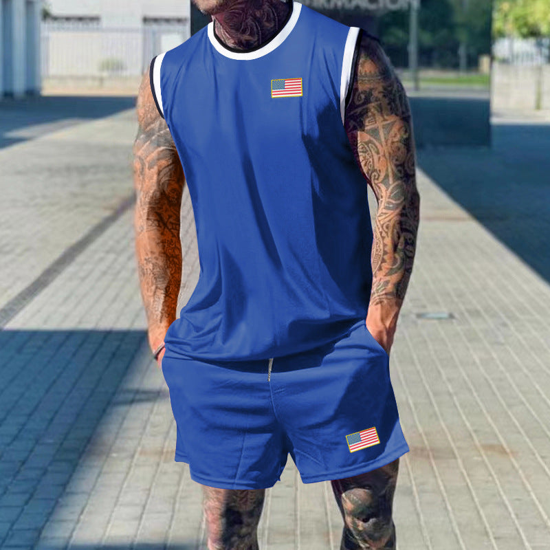 Herren Sportset Tanktop und Shorts Berlin Flaggenmotiv