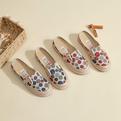 Damen Slip-On Schuhe Bequem Bunt Knöpfe FrauenSchuhe