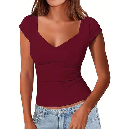 Damen Oberteil Herz-Ausschnitt Modern Schick - BerlinGlamour