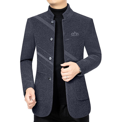 Mann Freizeitjacke Melange Stoff Modern Urban