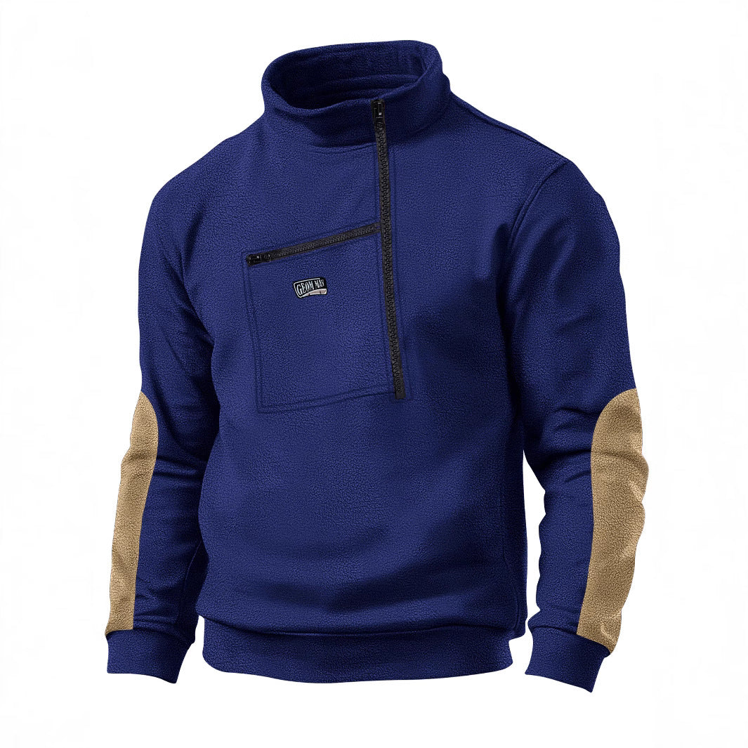 Herren Fleece-Pullover Kuschelig Warm Reißverschluss