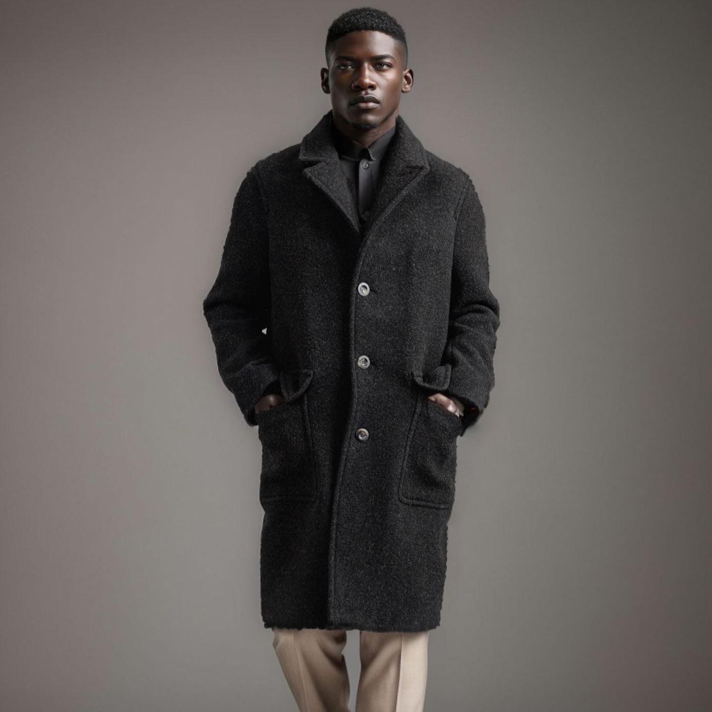 Herren Wollmantel Warm Stilvoll Winter