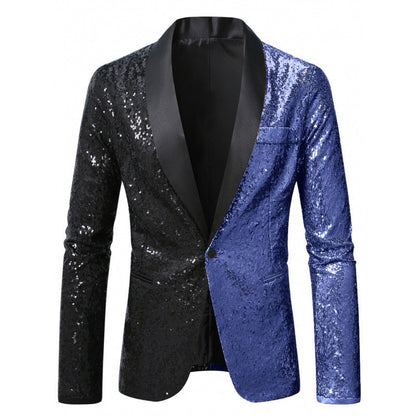Glamour Blazer Herren Pailletten Anzug Jackett Elegant