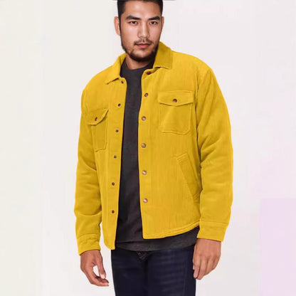 Herren Cordjacke Weich Praktisch Mit Brusttaschen